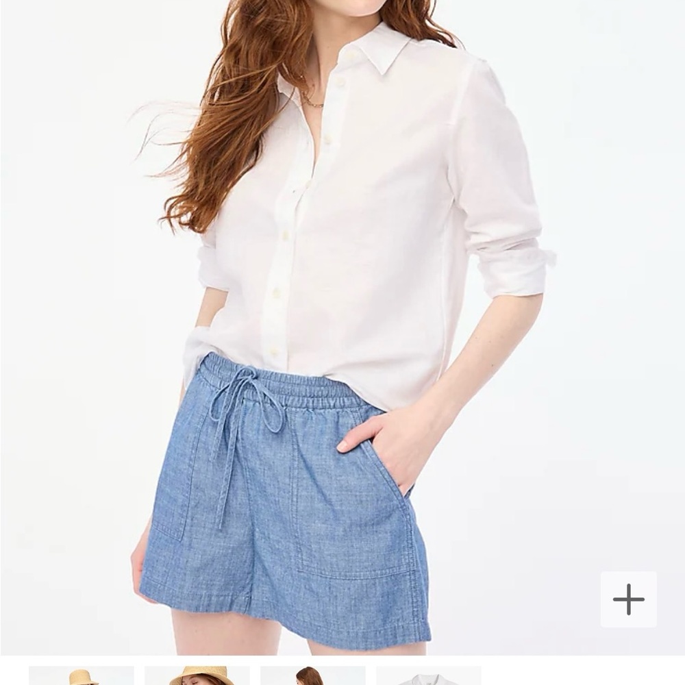 J Crew Linen Blend Button Up Top